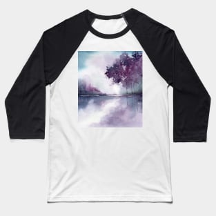 Purple watercolor scenery Baseball T-Shirt